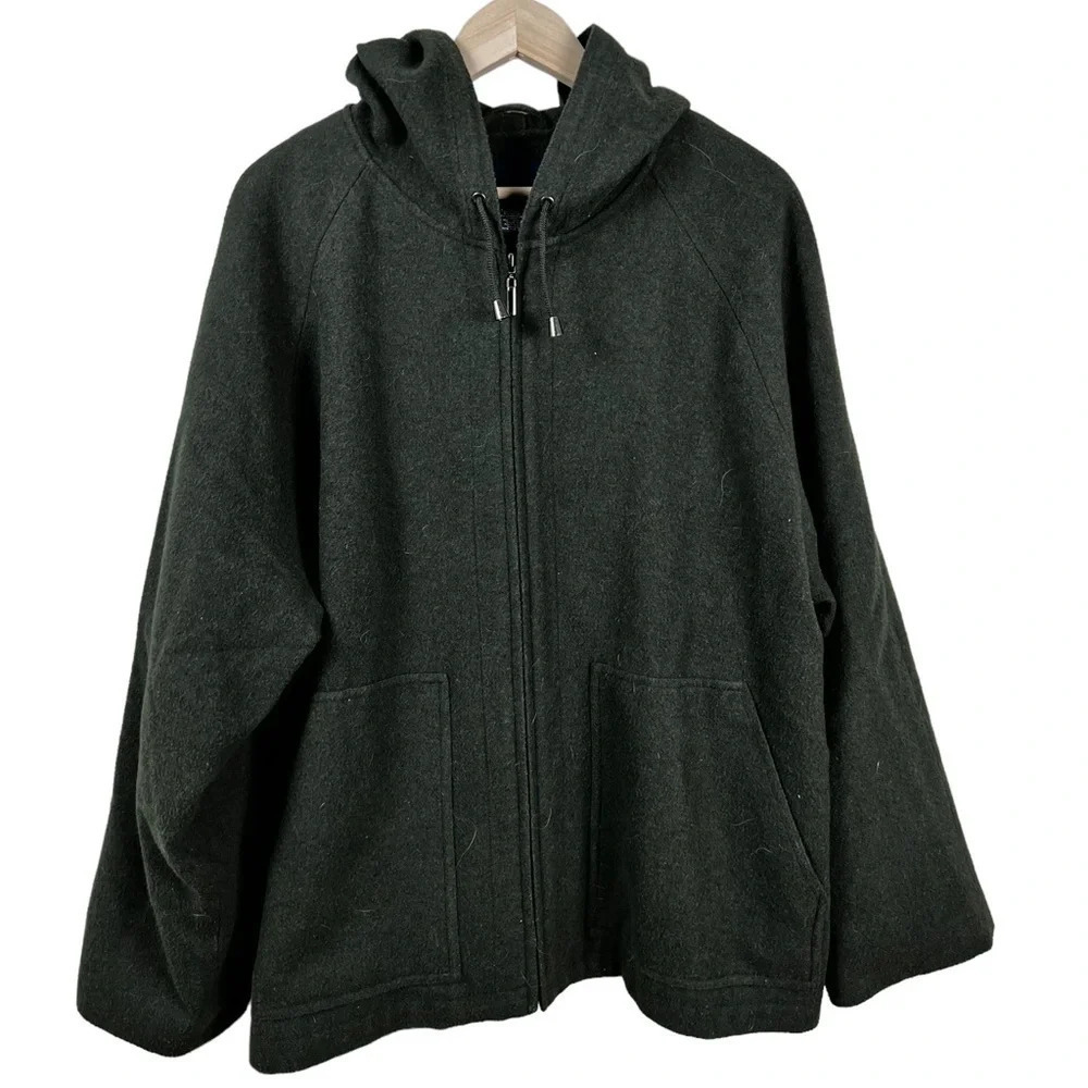 Venezia • Green Wool Blend Hooded Coat